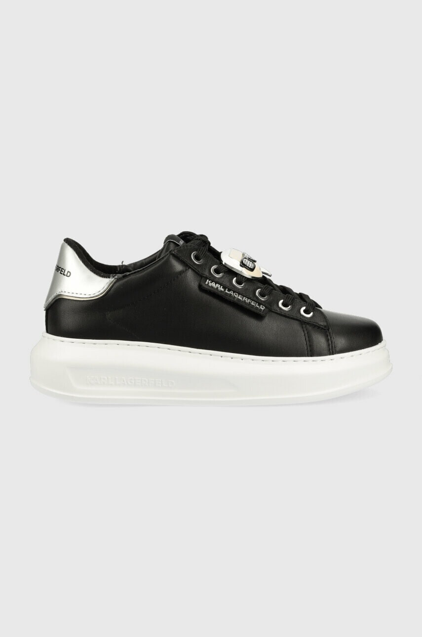 Karl Lagerfeld Кожени маратонки KL62576K KAPRI в черно - Pepit.bg