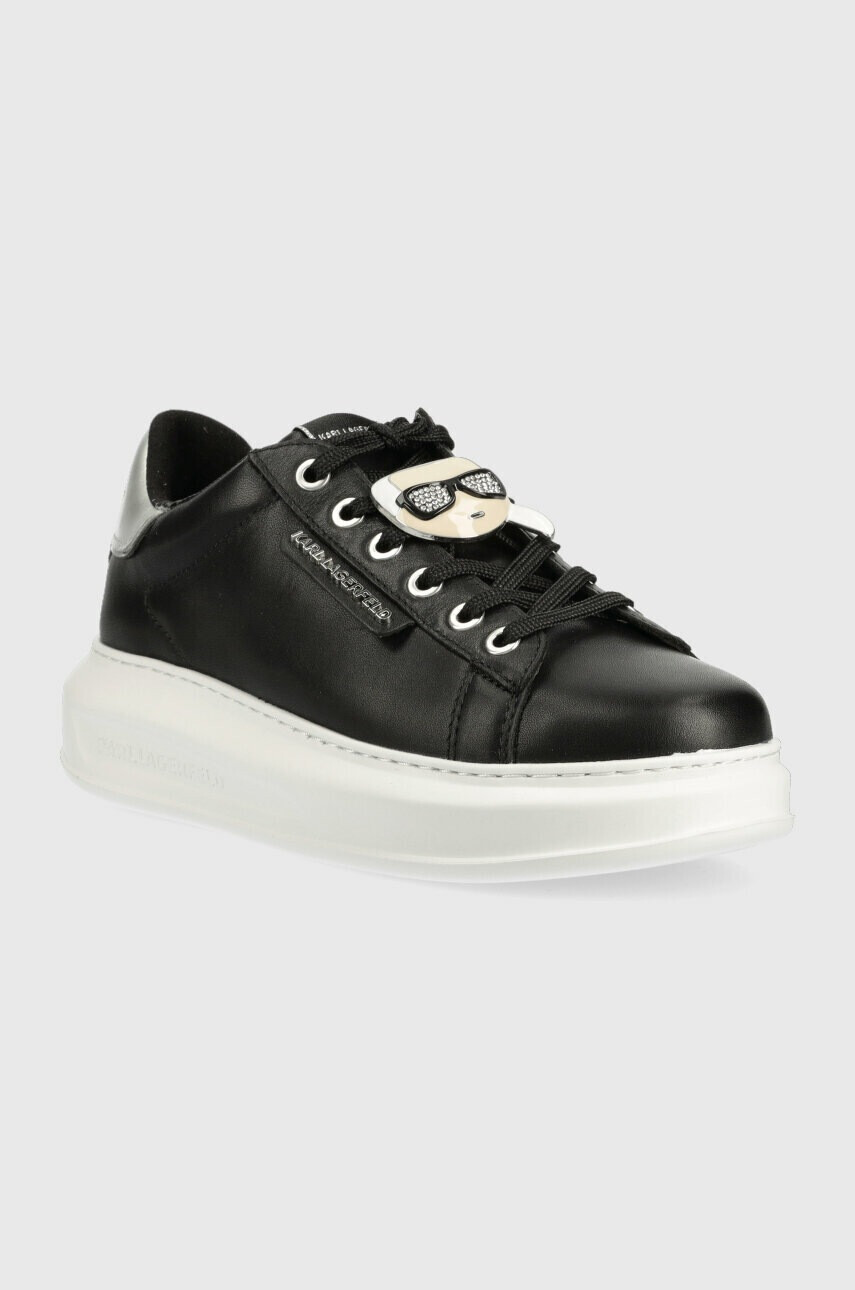Karl Lagerfeld Кожени маратонки KL62576K KAPRI в черно - Pepit.bg