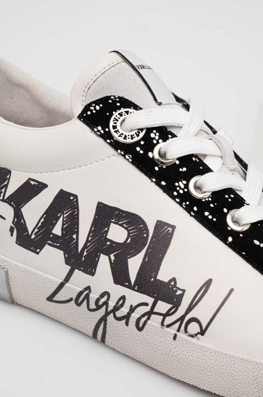 Karl Lagerfeld Кожени маратонки SKOOL в бяло KL60111 - Pepit.bg