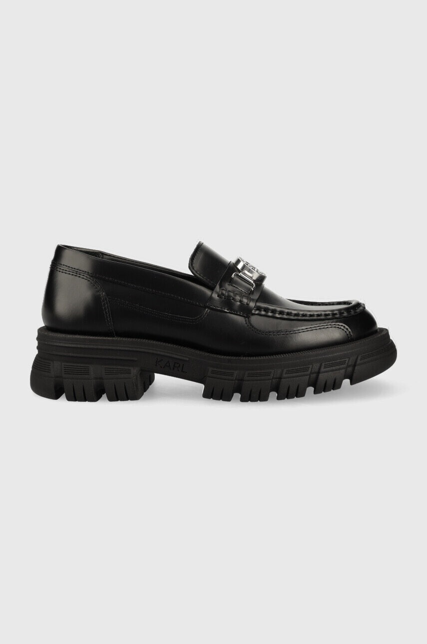 Karl Lagerfeld Кожени мокасини KL43820 PRECINCT в черно с платформа - Pepit.bg
