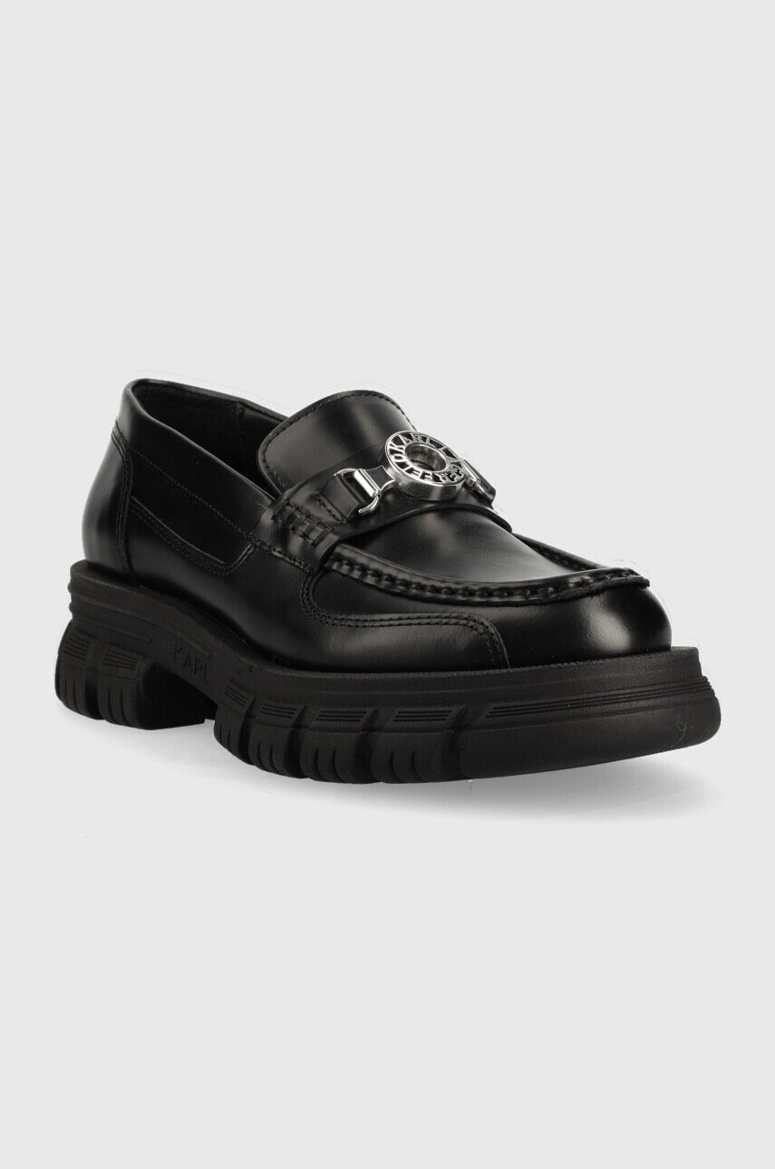 Karl Lagerfeld Кожени мокасини KL43820 PRECINCT в черно с платформа - Pepit.bg