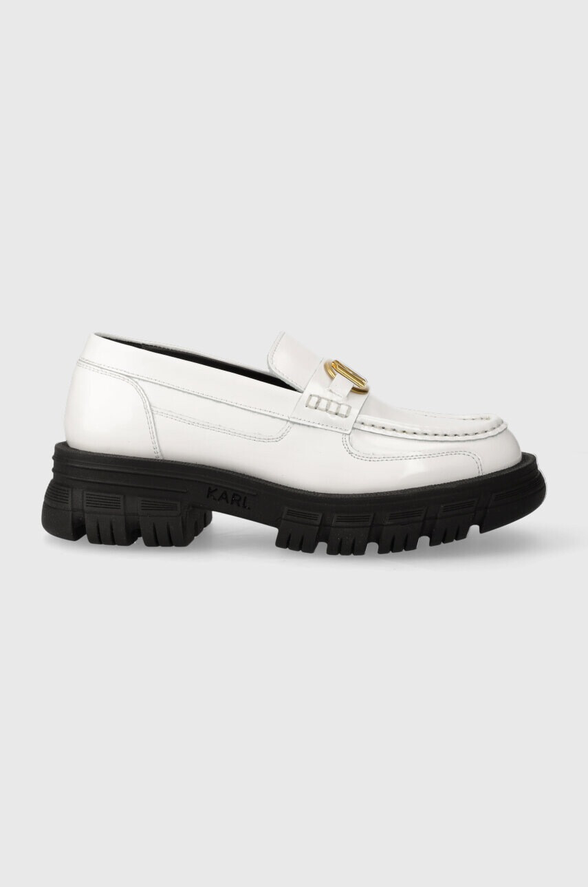 Karl Lagerfeld Кожени мокасини PRECINCT KL в бяло с платформа KL43823 - Pepit.bg