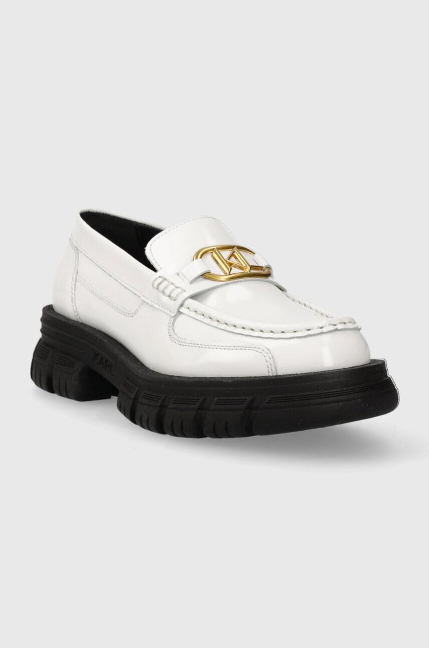 Karl Lagerfeld Кожени мокасини PRECINCT KL в бяло с платформа KL43823 - Pepit.bg
