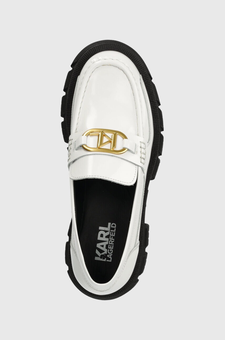 Karl Lagerfeld Кожени мокасини PRECINCT KL в бяло с платформа KL43823 - Pepit.bg