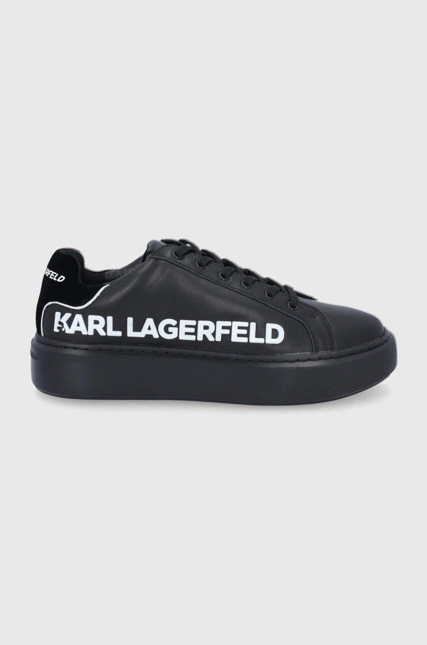 Karl Lagerfeld Кожени обувки в черно с платформа - Pepit.bg