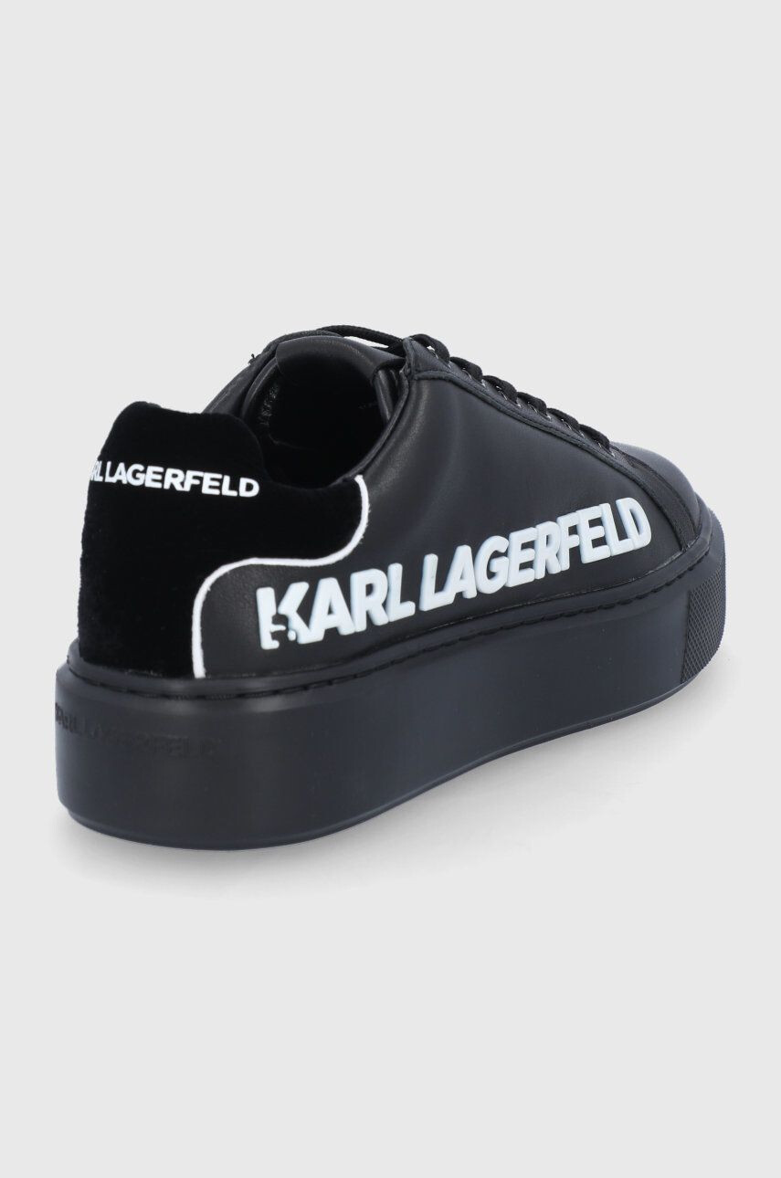 Karl Lagerfeld Кожени обувки в черно с платформа - Pepit.bg