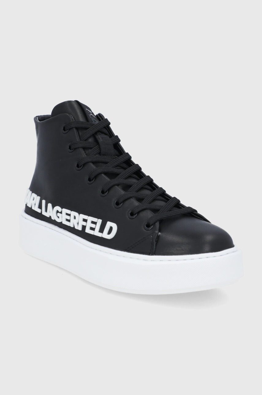 Karl Lagerfeld Кожени обувки Maxi Kup в черно - Pepit.bg