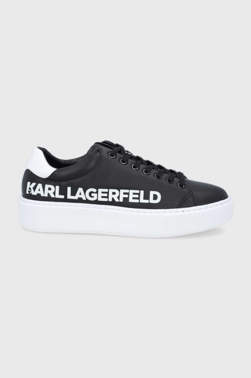 Karl Lagerfeld Кожени обувки Maxi Kup в черно - Pepit.bg