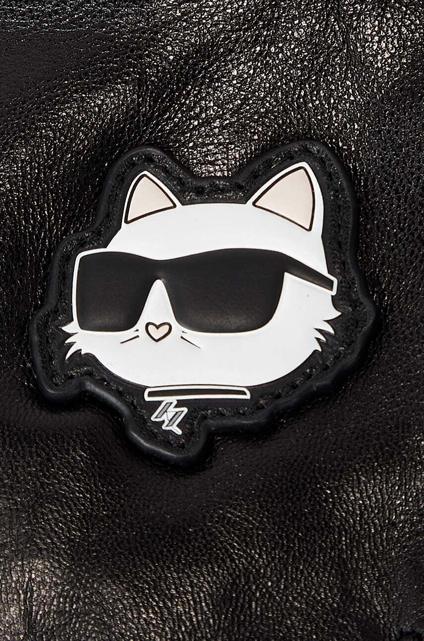 Karl Lagerfeld Кожени ръкавици без пръсти в черно - Pepit.bg