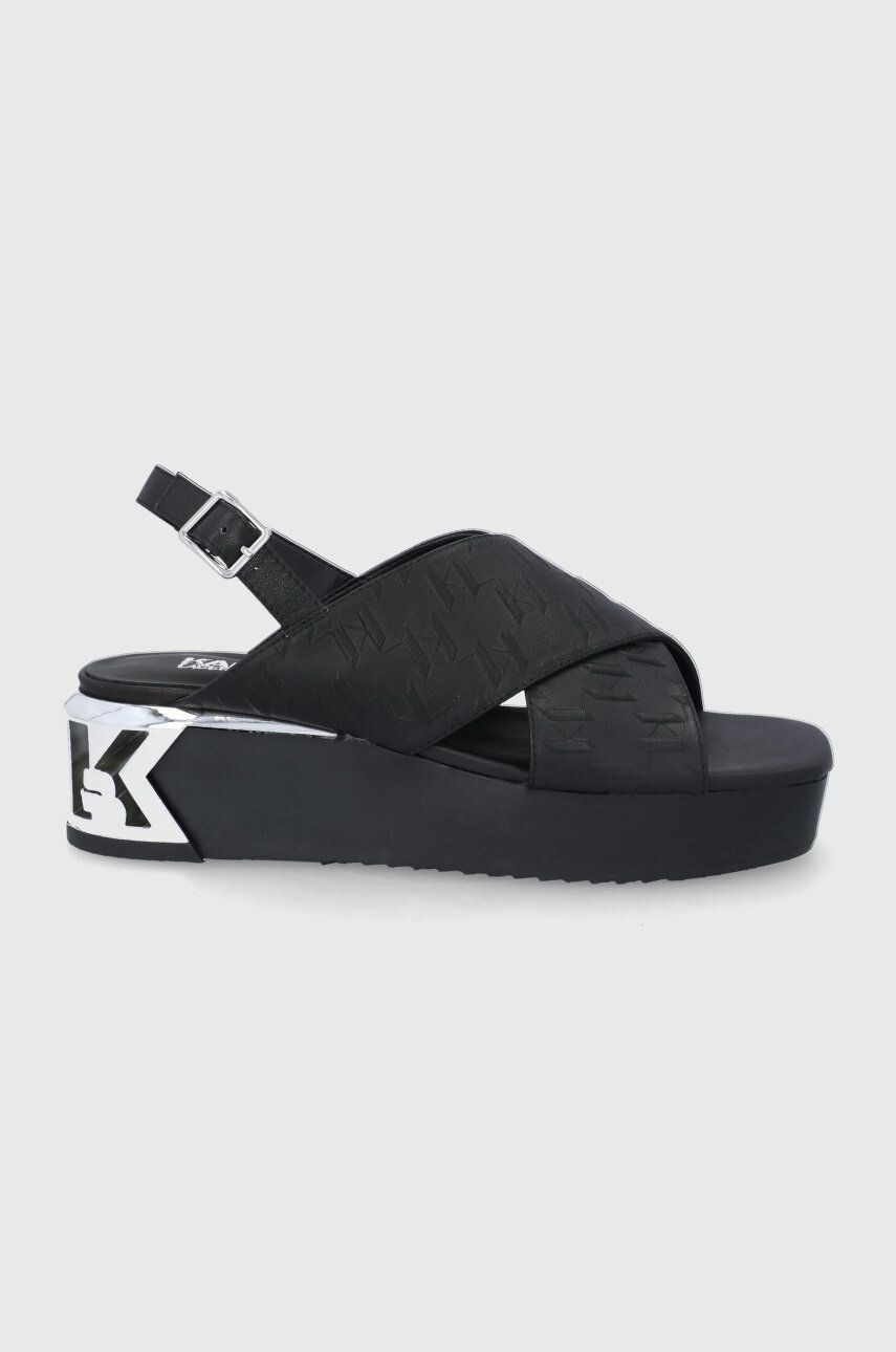 Karl Lagerfeld Кожени сандали K-blok Wedge - Pepit.bg