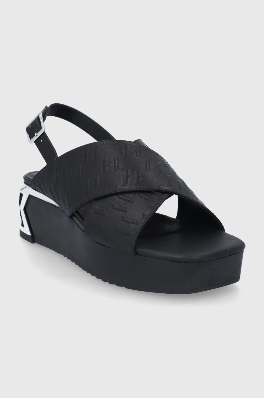 Karl Lagerfeld Кожени сандали K-blok Wedge - Pepit.bg