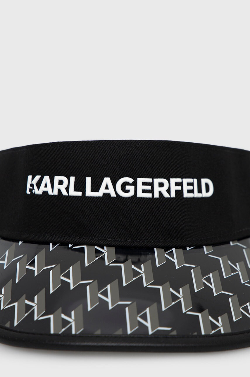 Karl Lagerfeld Козирка в черно с десен - Pepit.bg
