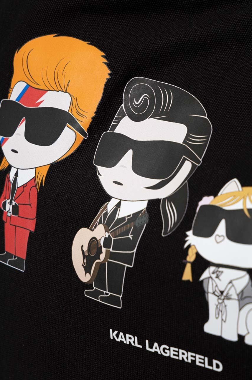 Karl Lagerfeld Памучна чанта в черно - Pepit.bg