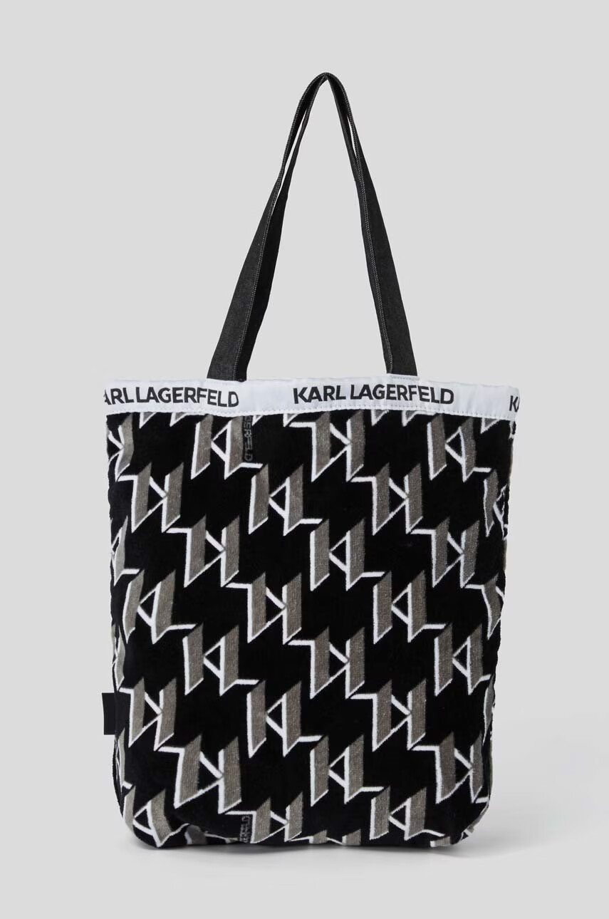 Karl Lagerfeld Памучна кърпа в черно - Pepit.bg