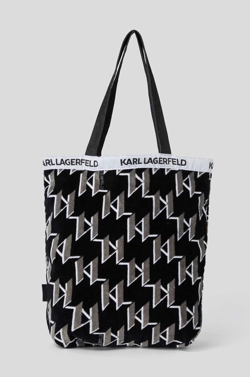 Karl Lagerfeld Памучна кърпа в черно - Pepit.bg