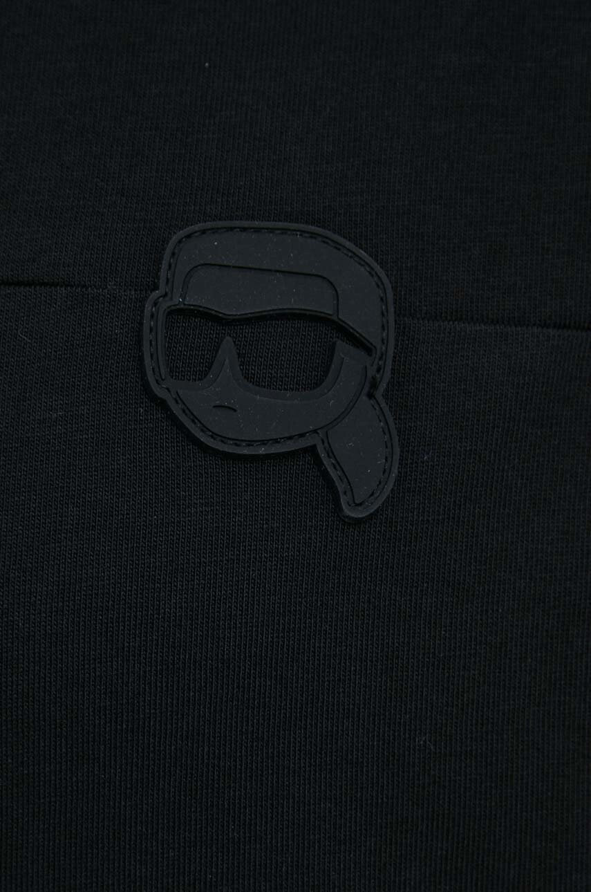 Karl Lagerfeld Памучна тениска в черно - Pepit.bg