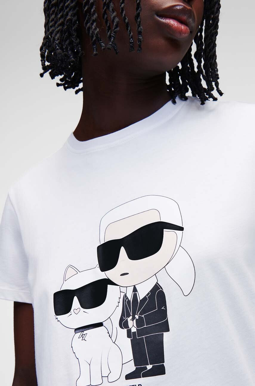 Karl Lagerfeld Памучна тениска в бяло - Pepit.bg