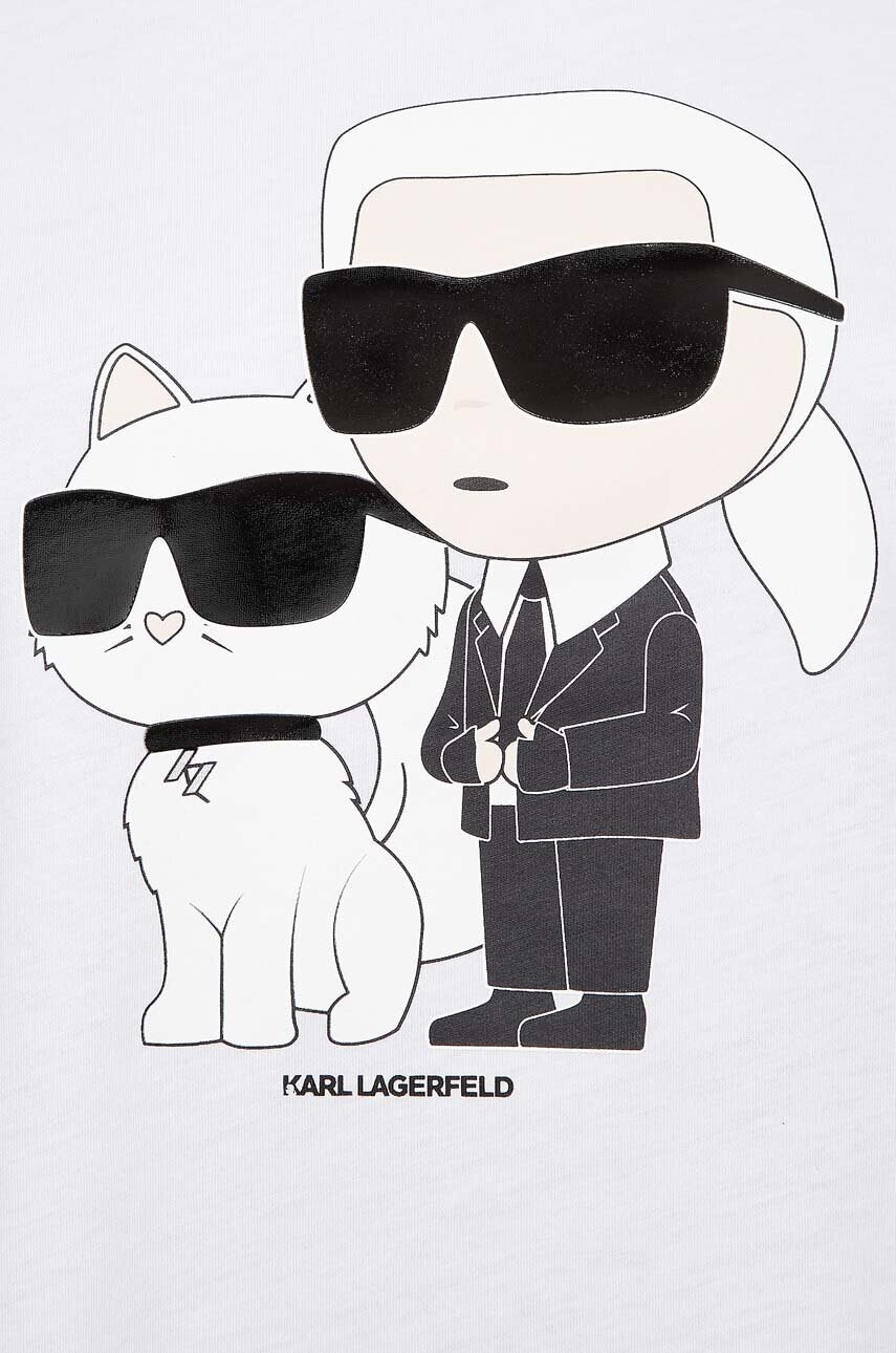 Karl Lagerfeld Памучна тениска в бяло - Pepit.bg