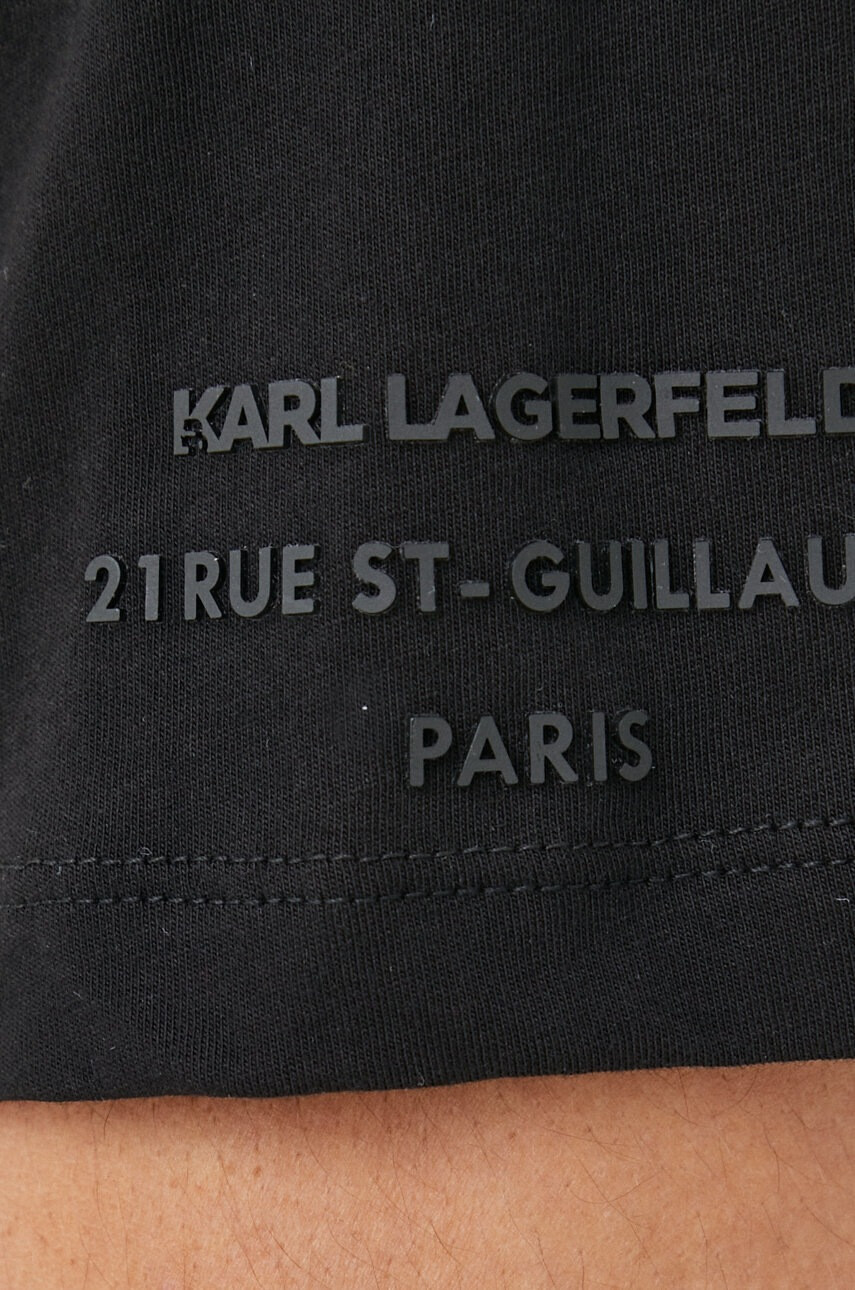 Karl Lagerfeld Памучна тениска в черно - Pepit.bg