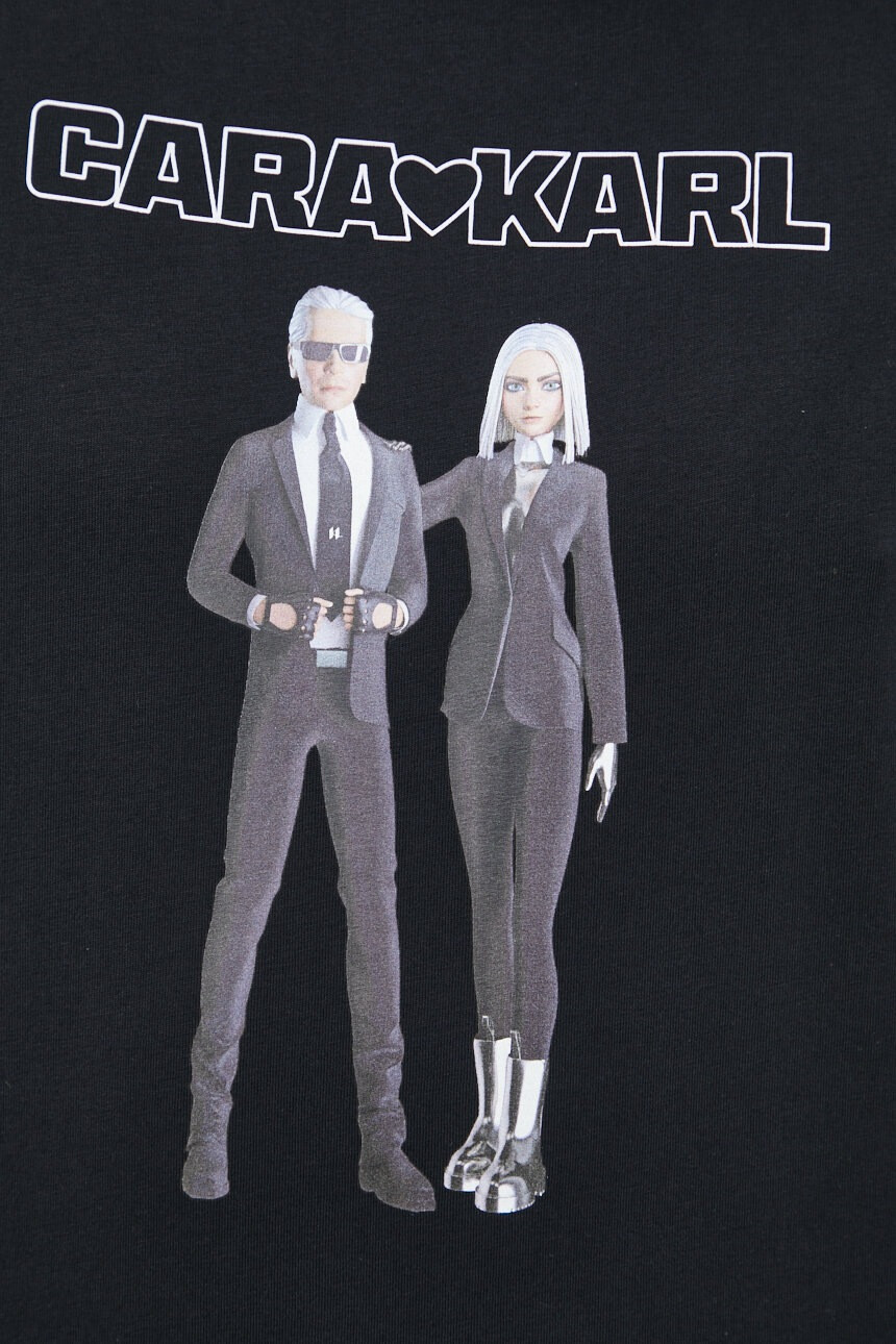 Karl Lagerfeld Памучна тениска x Cara Delevingne - Pepit.bg