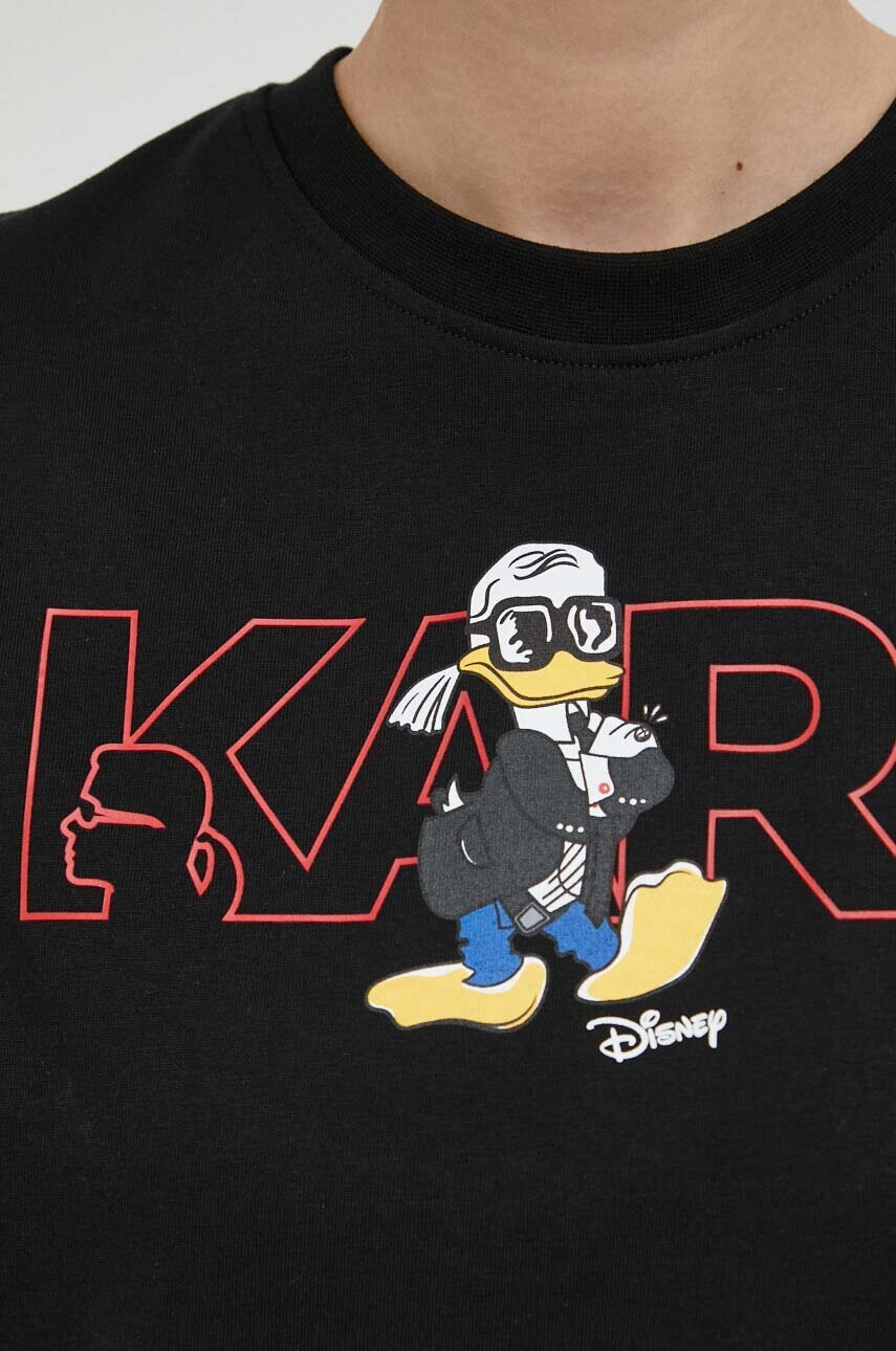 Karl Lagerfeld Памучна тениска x Disney в черно - Pepit.bg