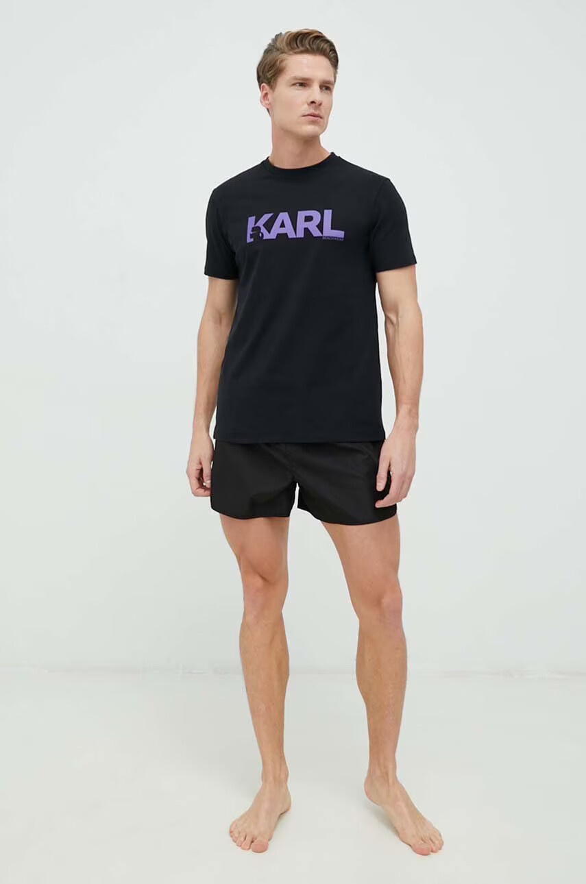 Karl Lagerfeld Плувни шорти в черно - Pepit.bg