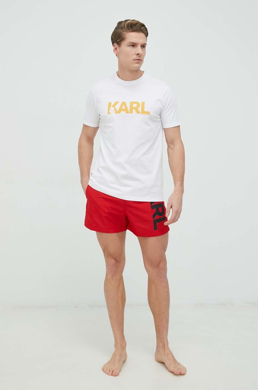 Karl Lagerfeld Плувни шорти в черно - Pepit.bg