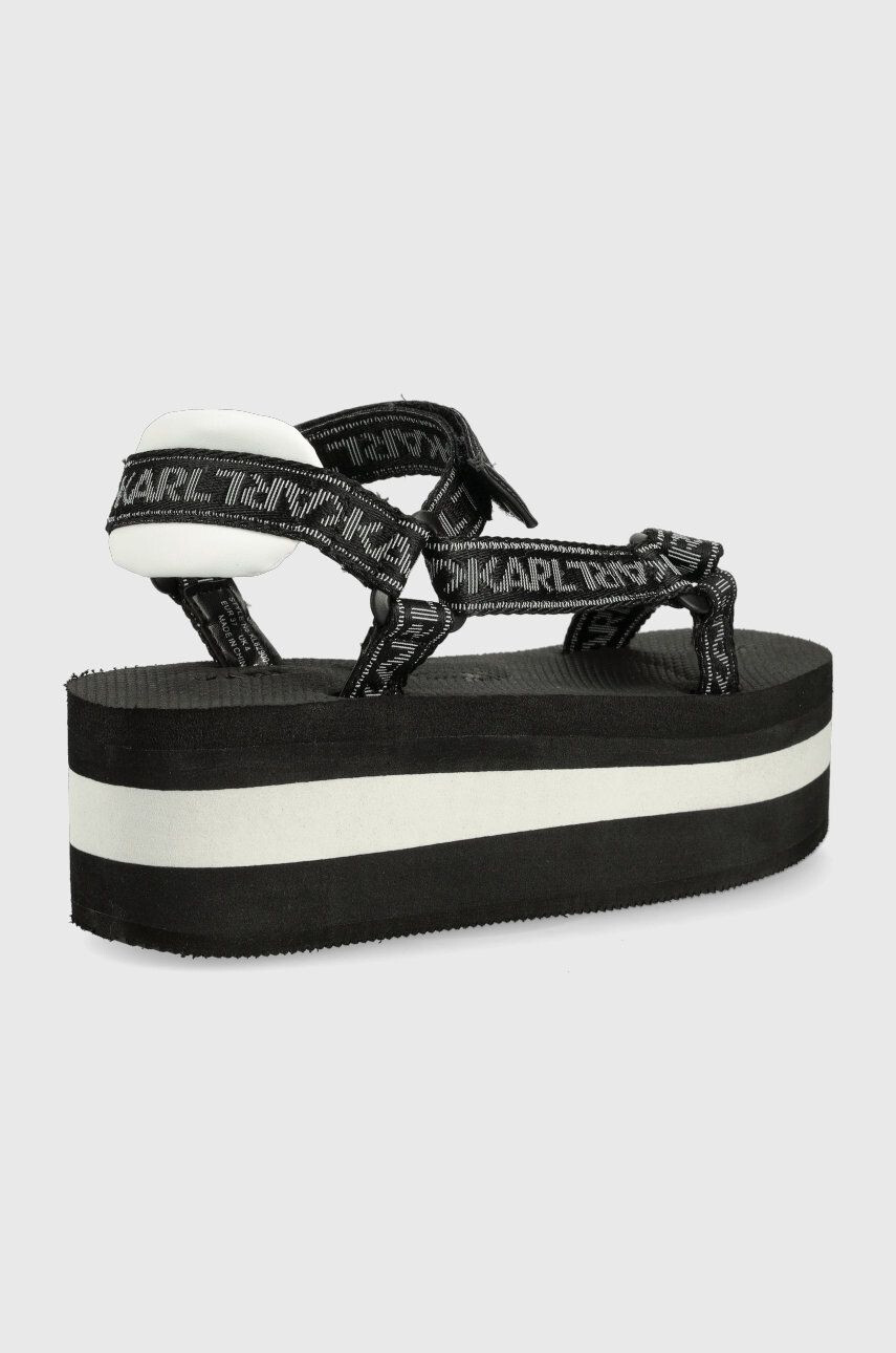 Karl Lagerfeld Сандали Velocita Hi Wedge в черно с платформа KL82900 - Pepit.bg