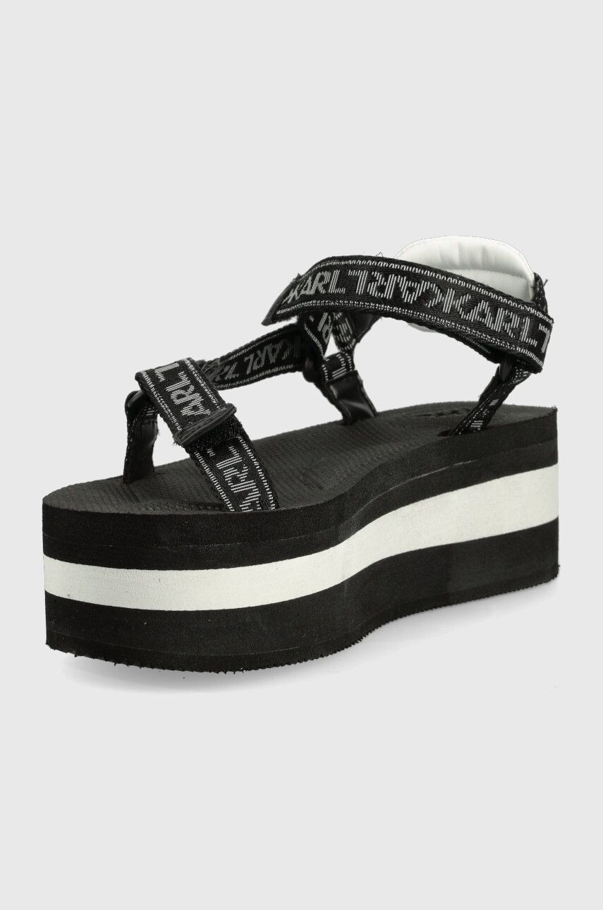 Karl Lagerfeld Сандали Velocita Hi Wedge в черно с платформа KL82900 - Pepit.bg