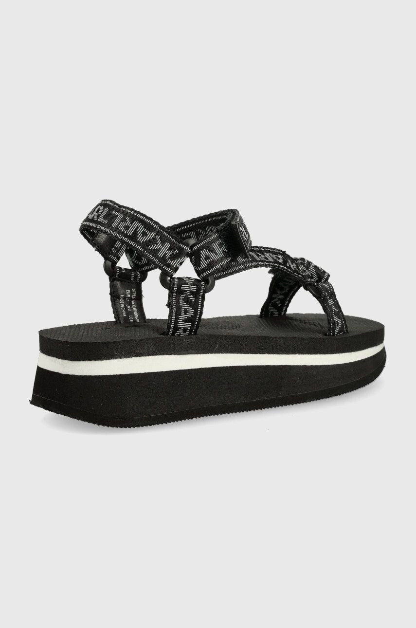 Karl Lagerfeld Сандали Velocita Wedge в черно с платформа KL81900A - Pepit.bg