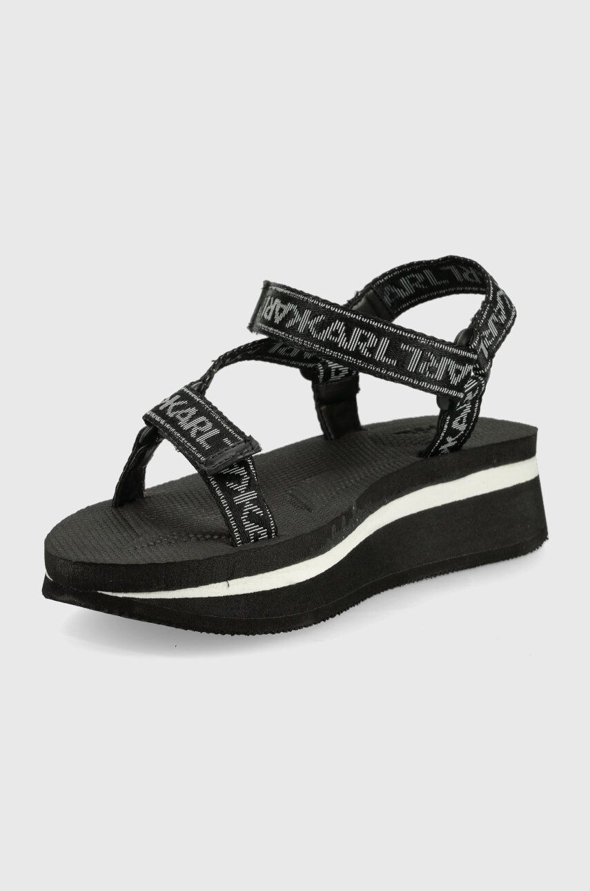 Karl Lagerfeld Сандали Velocita Wedge в черно с платформа KL81900A - Pepit.bg