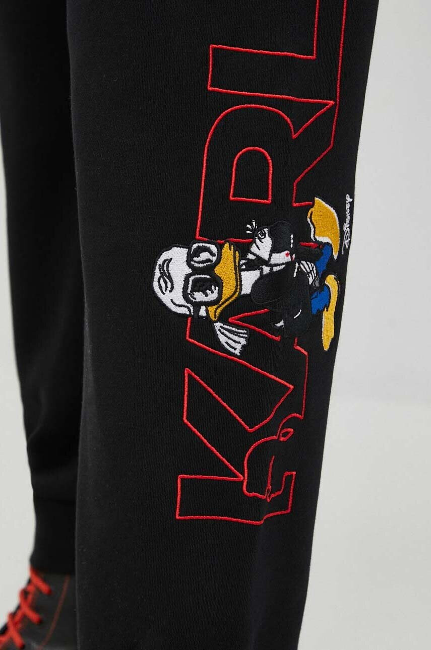 Karl Lagerfeld Спортен панталон в черно с апликация - Pepit.bg