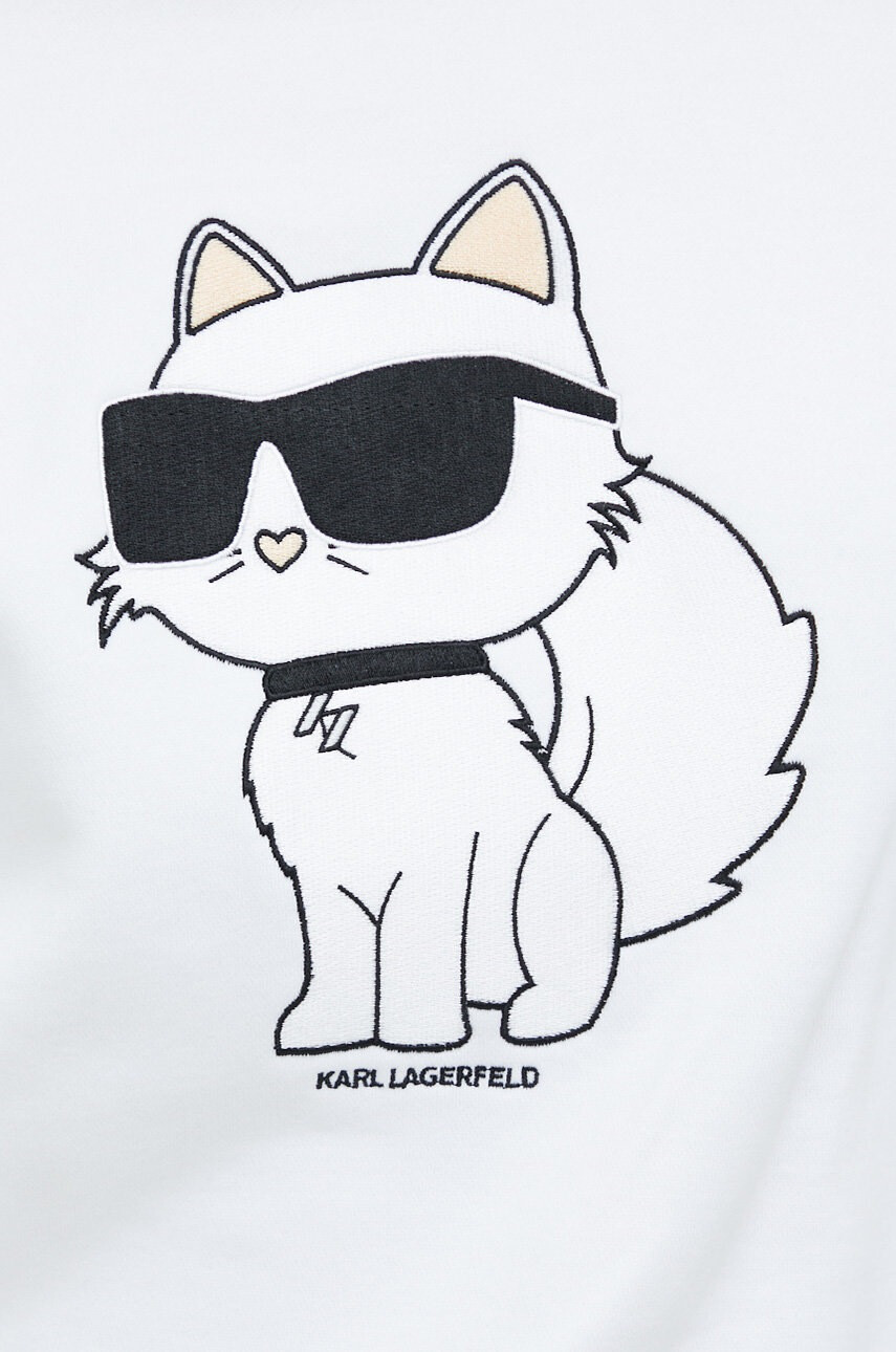 Karl Lagerfeld Суичър в бяло с апликация - Pepit.bg