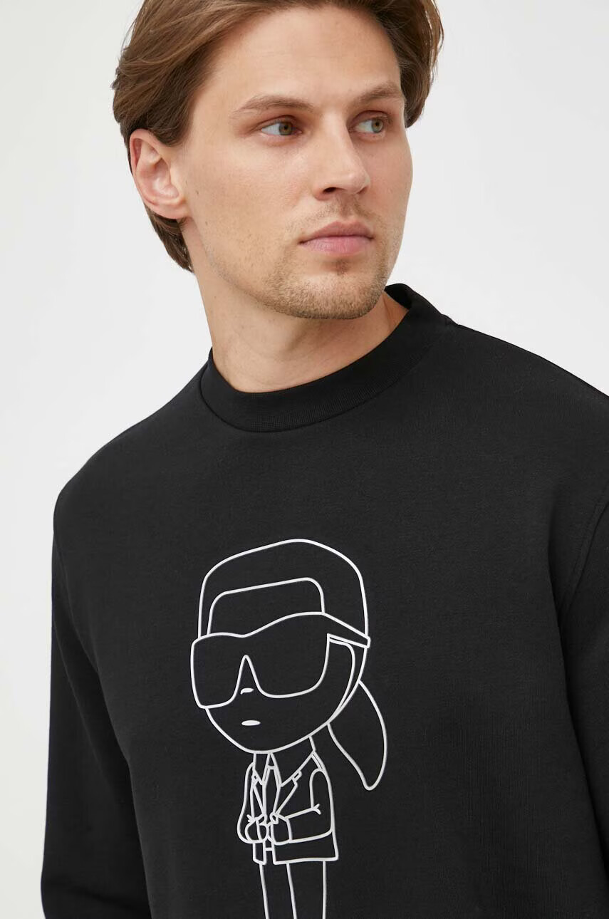 Karl Lagerfeld Суичър в черно с апликация - Pepit.bg