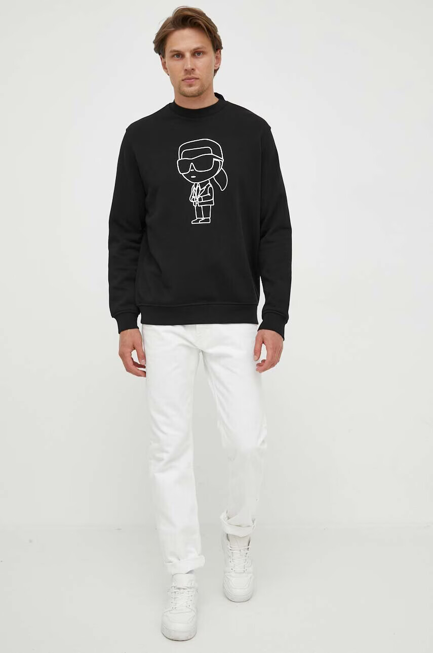 Karl Lagerfeld Суичър в черно с апликация - Pepit.bg
