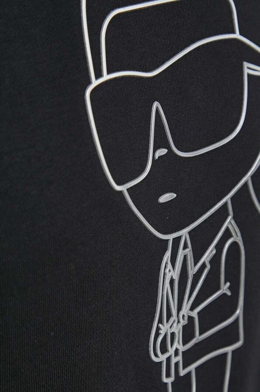 Karl Lagerfeld Суичър в черно с апликация - Pepit.bg