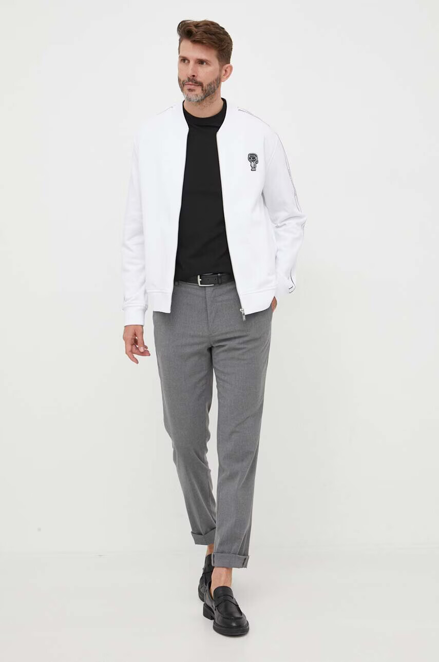 Karl Lagerfeld Суичър в бяло с апликация - Pepit.bg