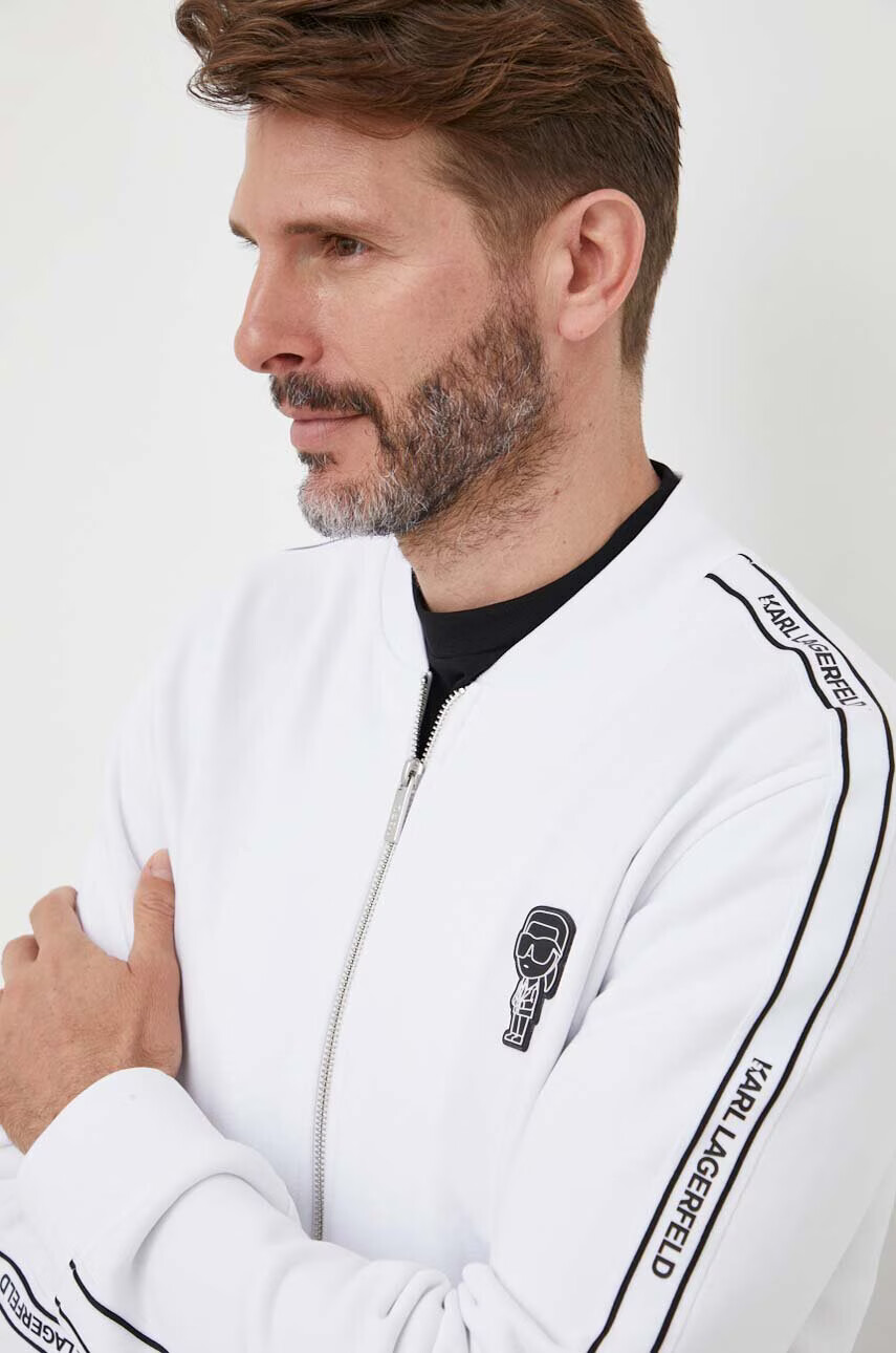Karl Lagerfeld Суичър в бяло с апликация - Pepit.bg