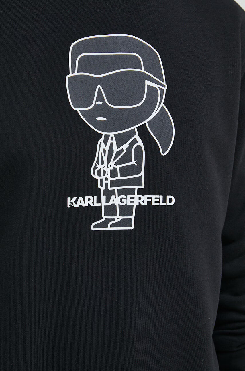 Karl Lagerfeld Суичър в черно с принт - Pepit.bg