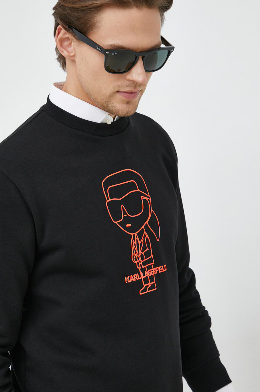 Karl Lagerfeld Суичър в черно с принт - Pepit.bg