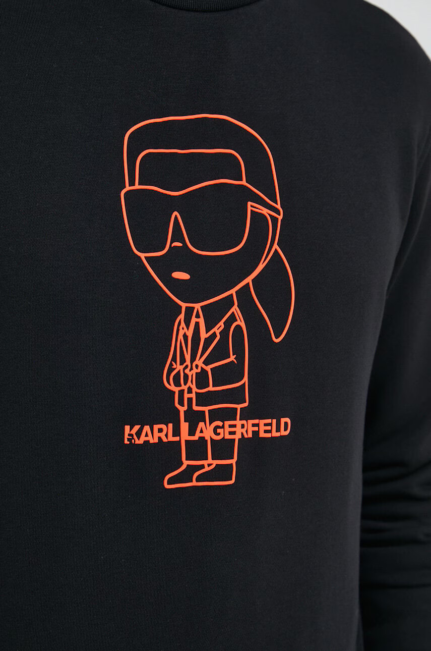 Karl Lagerfeld Суичър в черно с принт - Pepit.bg