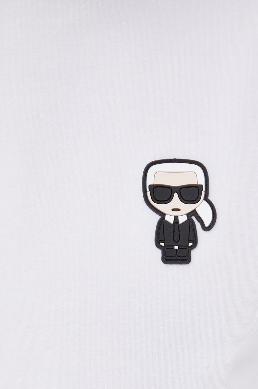 Karl Lagerfeld Тениска в бяло с апликация - Pepit.bg