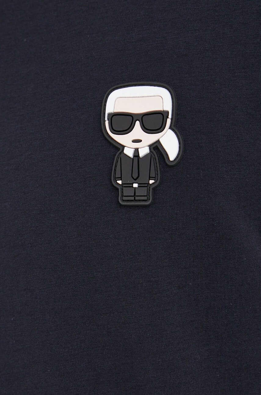 Karl Lagerfeld Тениска в тъмносиньо с апликация - Pepit.bg