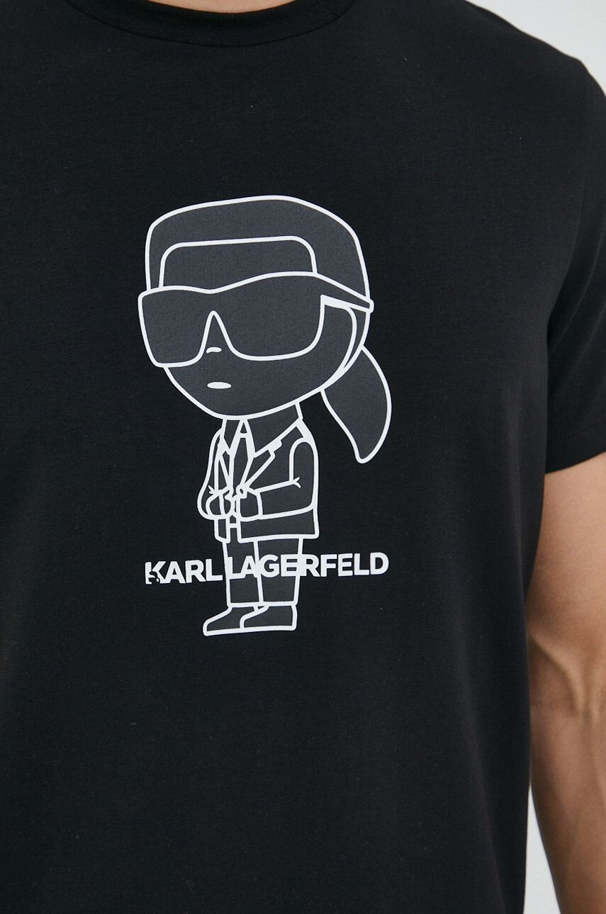 Karl Lagerfeld Тениска в черно с принт - Pepit.bg