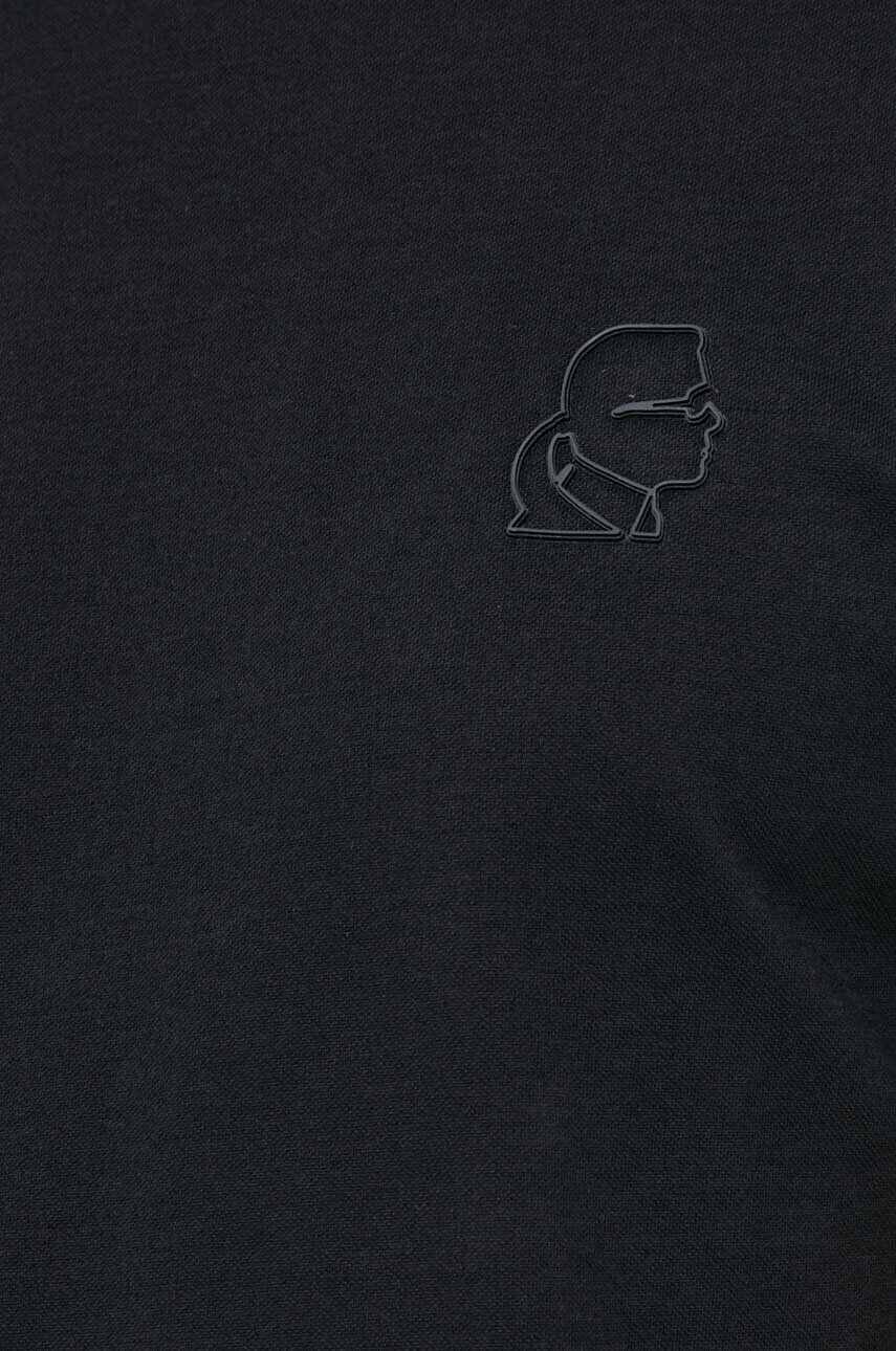 Karl Lagerfeld Тениска в черно с изчистен дизайн - Pepit.bg