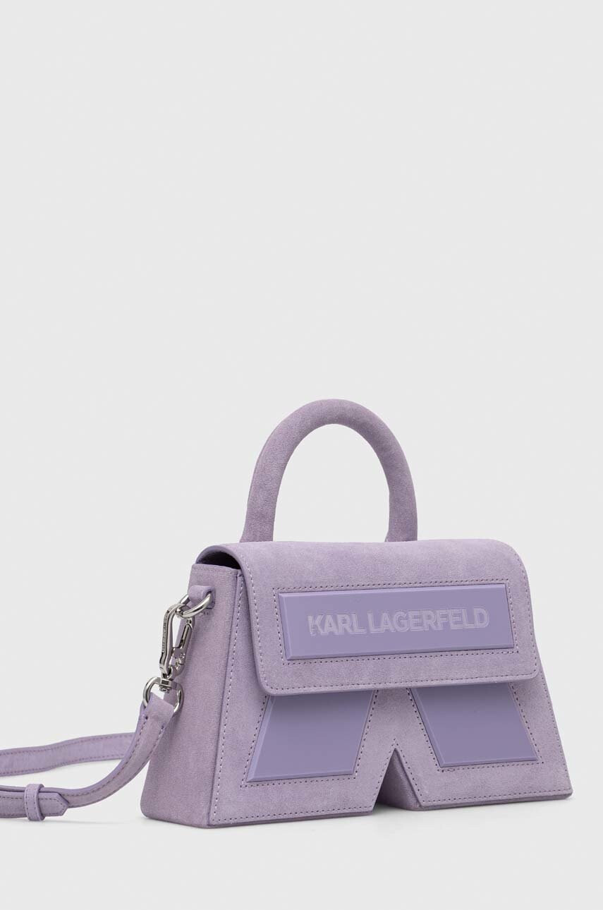 Karl Lagerfeld Велурена чанта ICON K CROSSBODY SUEDE - Pepit.bg