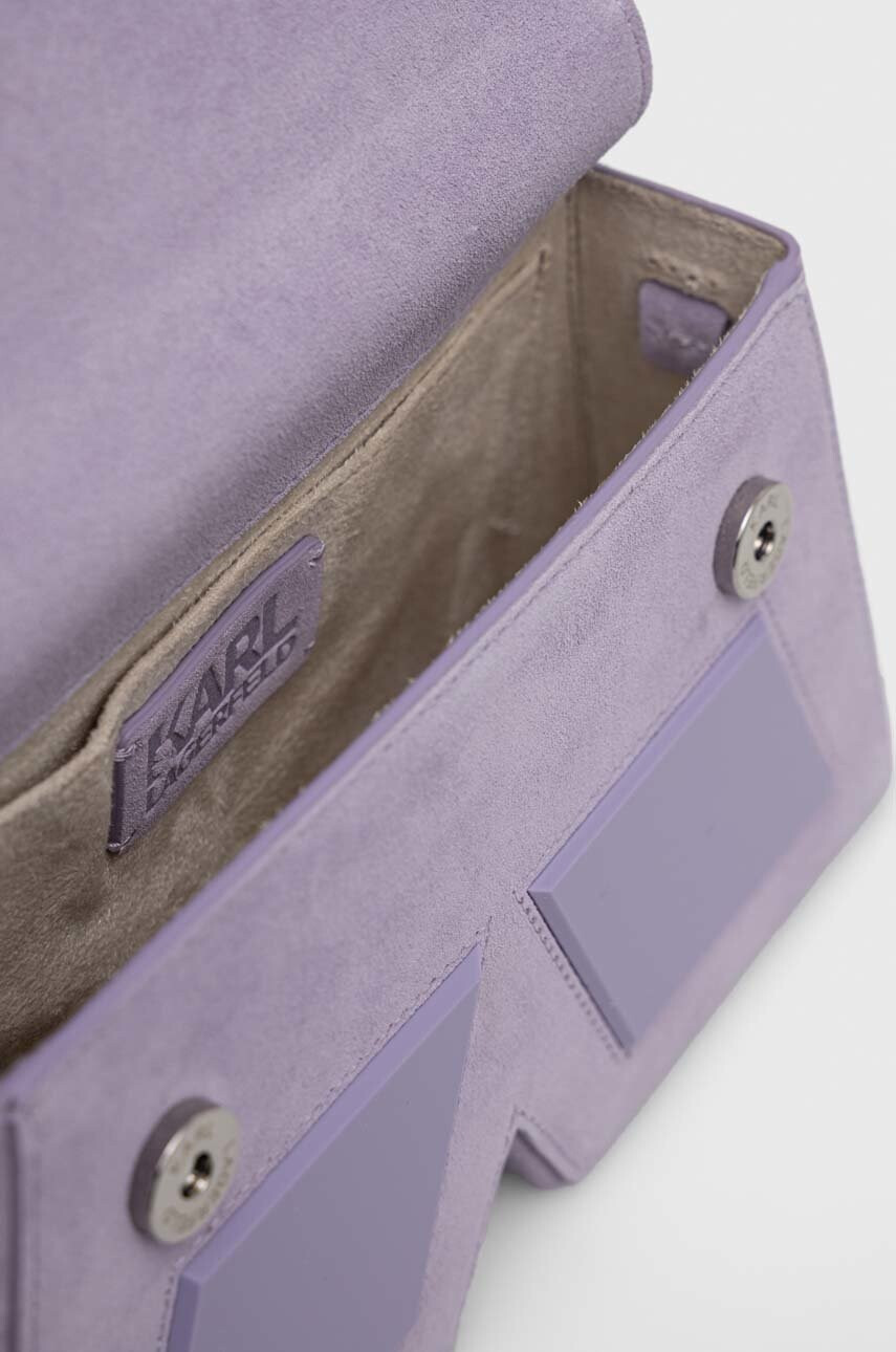 Karl Lagerfeld Велурена чанта ICON K CROSSBODY SUEDE - Pepit.bg