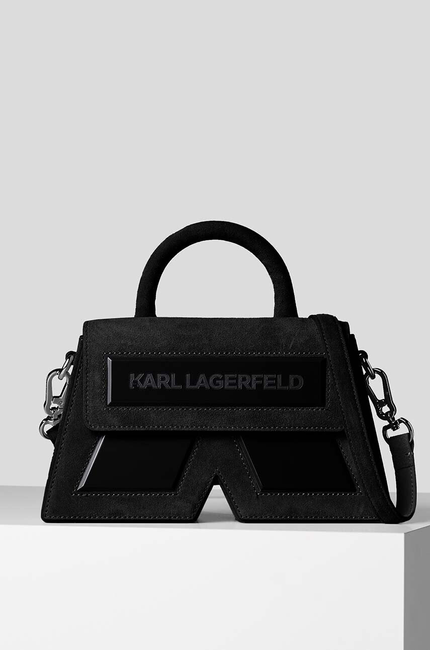 Karl Lagerfeld Велурена чанта - Pepit.bg