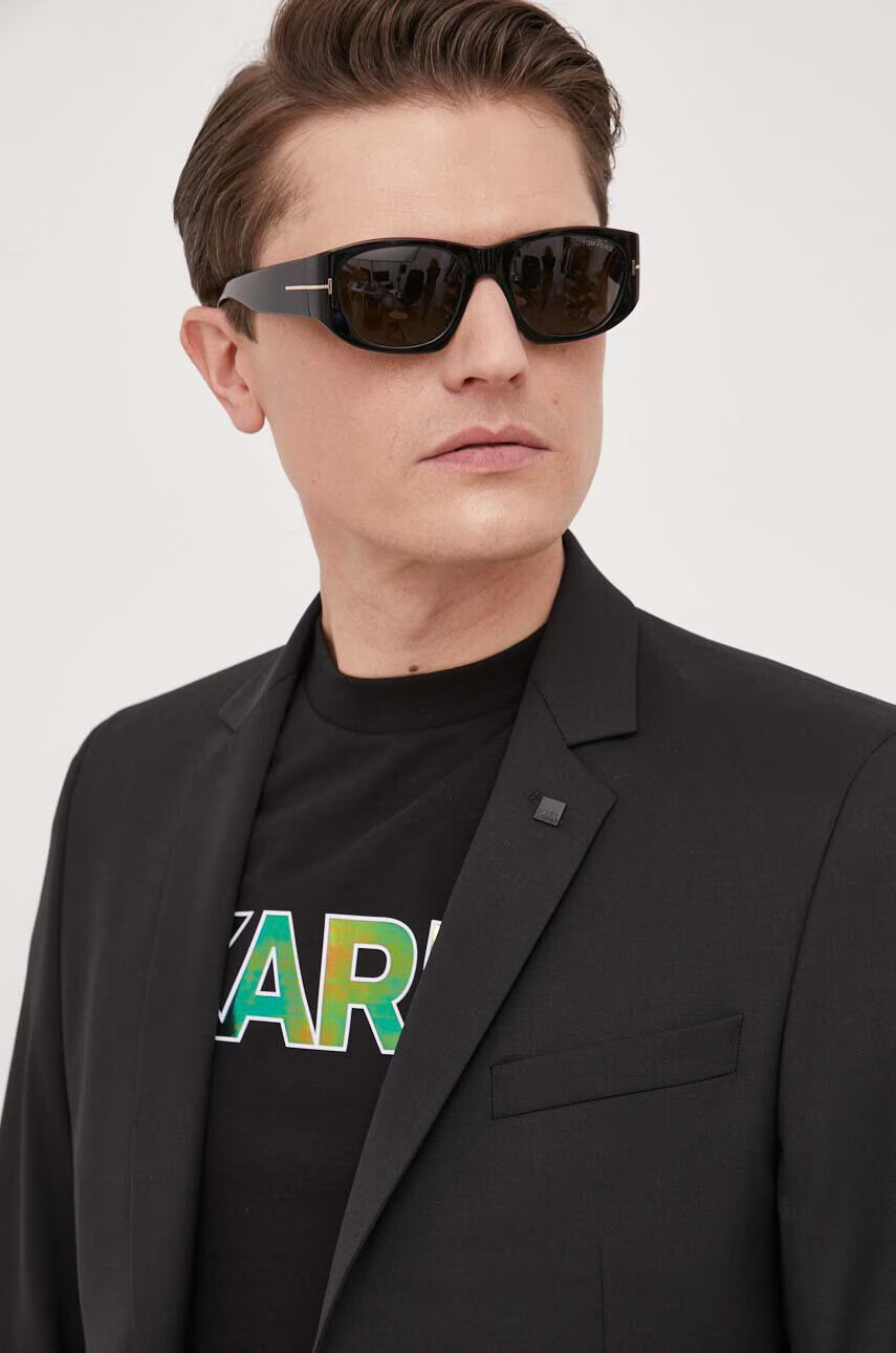Karl Lagerfeld Вълнено сако в черно - Pepit.bg