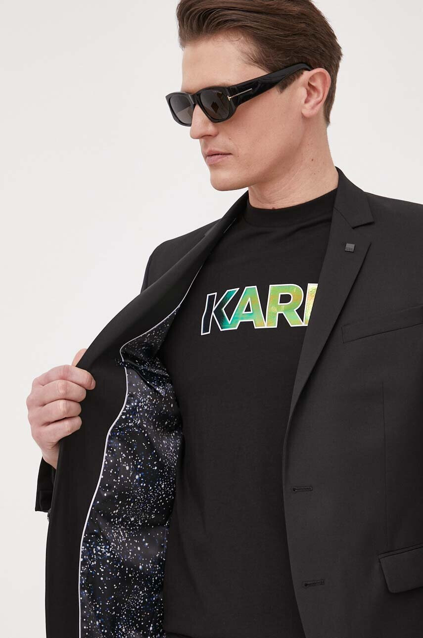 Karl Lagerfeld Вълнено сако в черно - Pepit.bg